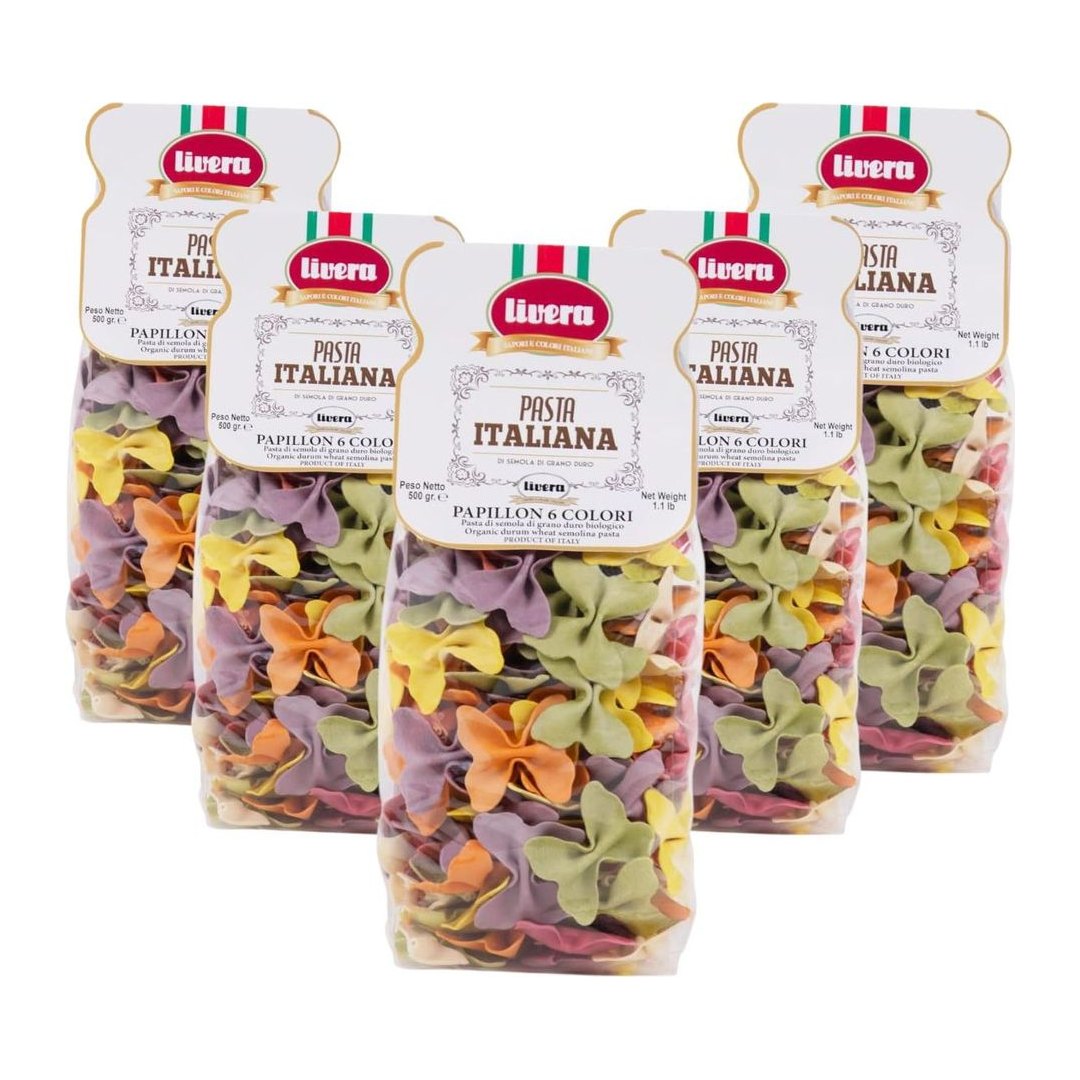 Papillon 6 Colori Pasta di Semola di Grano Duro 2,5 kg