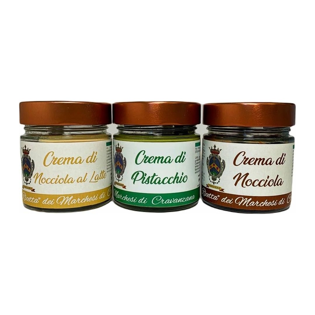 Crema Nocciola, Nocciola al Latte e Pistacchio 3 x 200 g