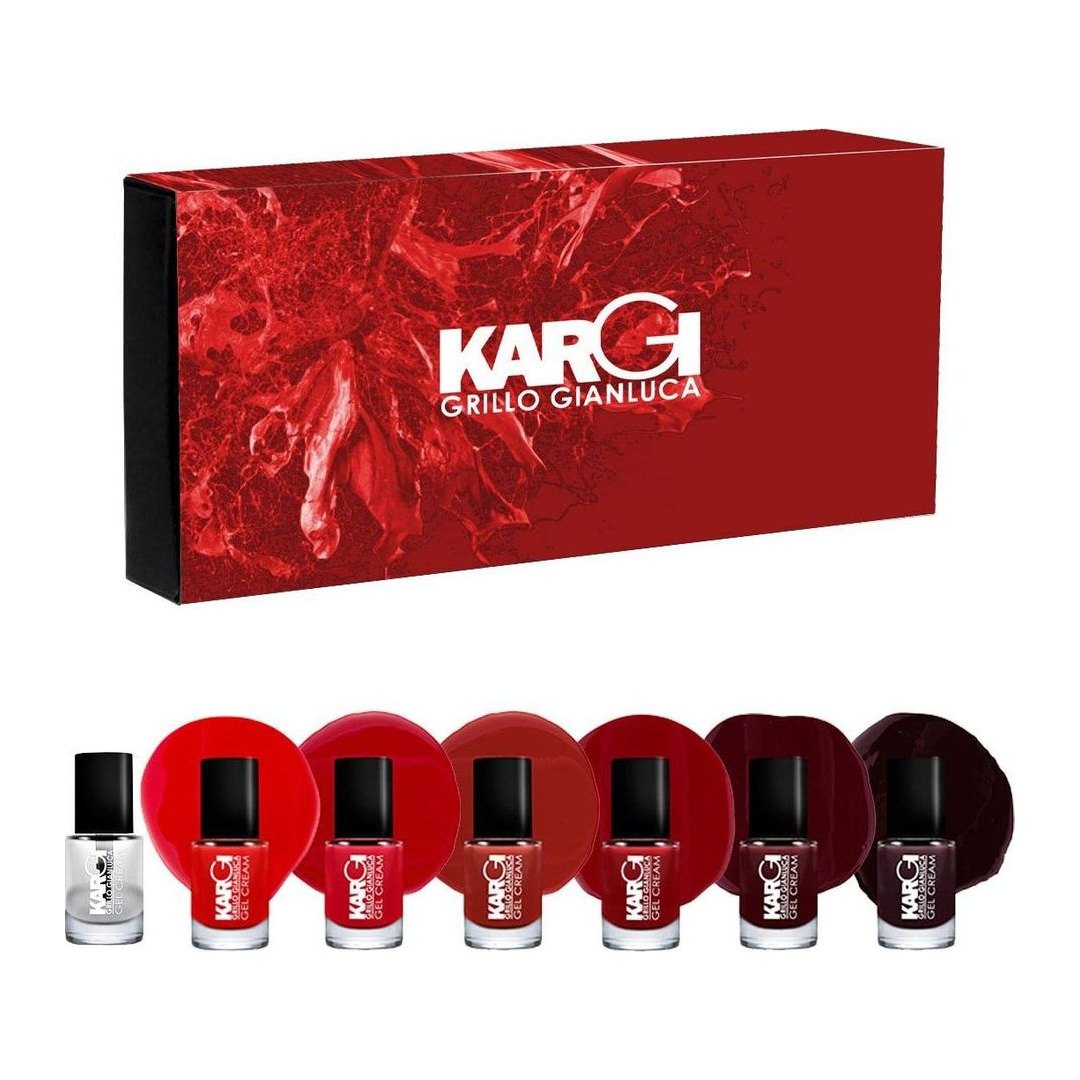Box 6 flaconi smalto effetto gel Kargi sfumatura rosata 12,6 ml Made in Italy con finitura brillante