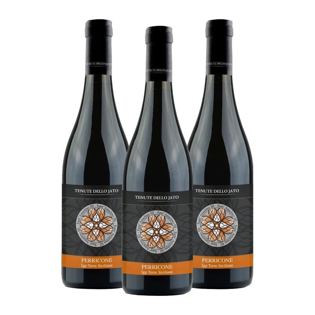 Sellos de Jato Sant'Anselmo Perricone IGT: confezione 3 bottiglie da 750 ml di vino rosso siciliano da uve Perricone