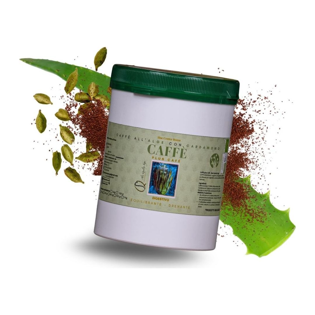 Caffè Arabica biologico Aloe Center con cardamomo indiano, miscela gourmet 400g in confezione ecologica