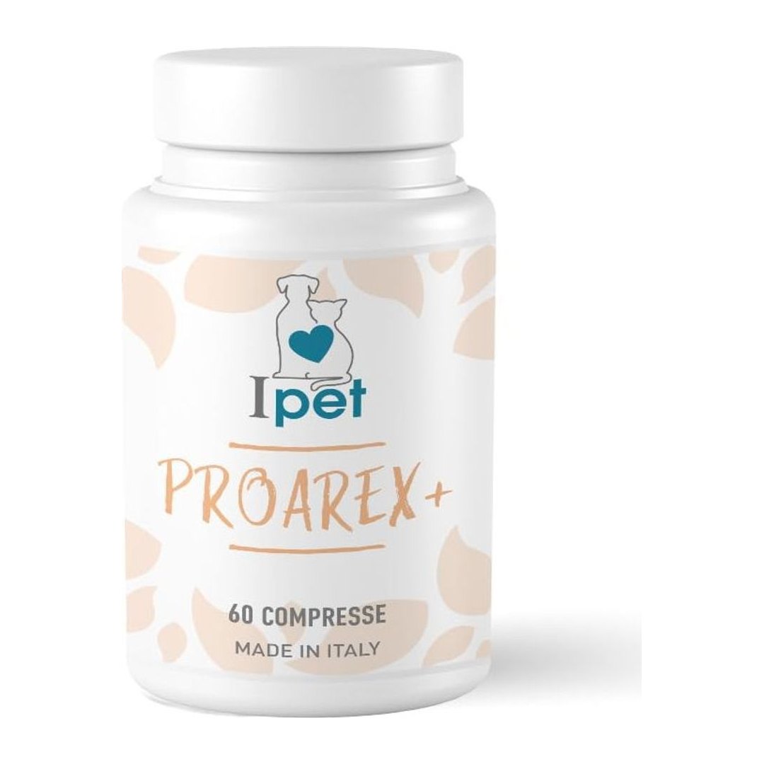 Confezione Ipet Proarex mangime complementare 60 compresse con prebiotici e probiotici per cani e gatti