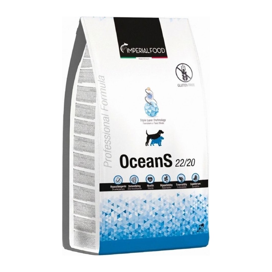 Crocchette ImperialFood Oceans per cane adulto, aringa e riso senza glutine, confezione da 15 kg